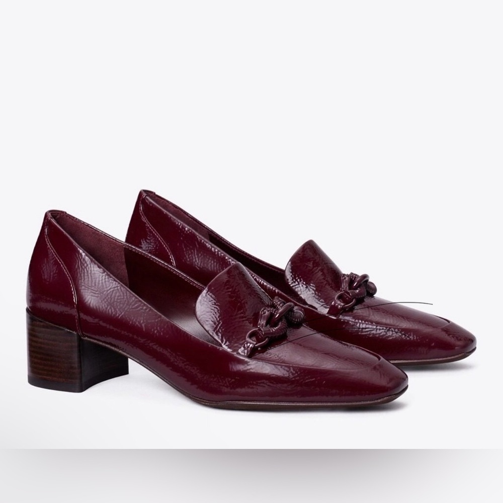 Tory Burch JESSA HEELED LOAFER in Burgundy Size 8.5 New with Tag
